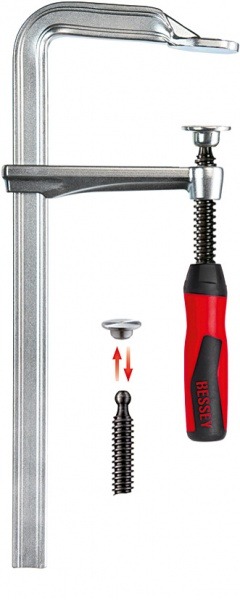 Цельнометаллическая струбцина BESSEY GZ, с двухкомпонентной ручкой, 100х60 мм. BE-GZ10-2K