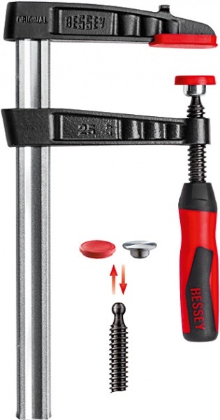 Струбцина из ковкого чугуна BESSEY TG, с двухкомпонентной ручкой Best-Comfort, 500х120 мм. BE-TG50S12-2K