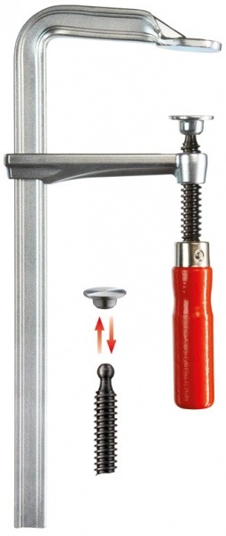 Цельнометаллическая струбцина BESSEY GZ с деревянной ручкой, 1250х120 мм. BE-GZ125 Цельнометаллическая струбцина BESSEY GZ с деревянной ручкой, 1250х120 мм. BE-GZ125