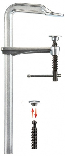 Цельнометаллическая струбцина BESSEY GZ, с Т-образной ручкой, 1250х120 мм. BE-GZ125K