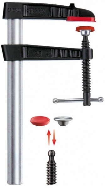 Струбцина из ковкого чугуна BESSEY TG, с Т-образной ручкой, 600х120 мм. BE-TG60S12K