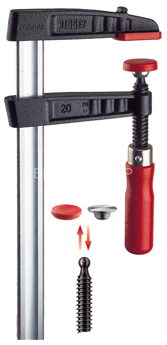 Струбцина из ковкого чугуна BESSEY TG, с деревянной ручкой, 600х80 мм.  BE-TG60B8