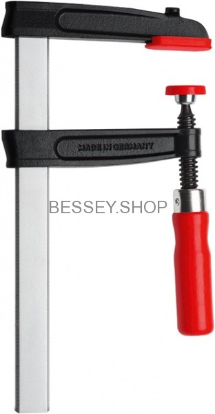 Струбцина из ковкого чугуна BESSEY TGRC, с деревянной ручкой, 800х120 мм. BE-TGRC80S12