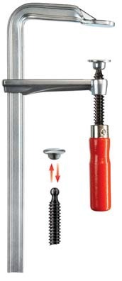 Цельнометаллическая струбцина BESSEY GZ с деревянной ручкой, 400х120 мм. BE-GZ40-12