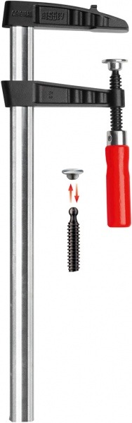 Струбцина BESSEY TGK, из ковкого чугуна, с деревянной ручкой, 1000х120 мм. BE-TGK125