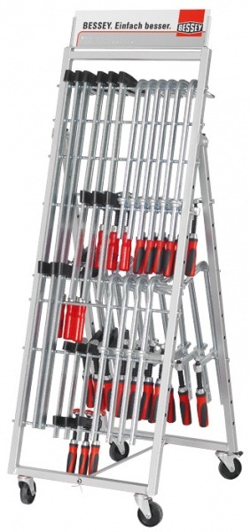 Мобильный стеллаж для струбцин BESSEY ZW, с товаром  BE-ZW1-A01-2K