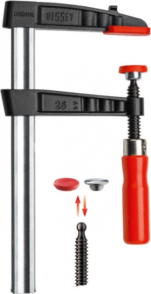 Струбцина из ковкого чугуна BESSEY TG, с деревянной ручкой, 100х50 мм.  BE-TG10