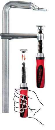 Цельнометаллическая струбцина BESSEY GZ, с двухкомпонентной ручкой, 1000х120 мм. BE-GZ100-2K